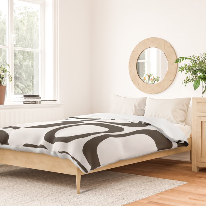Mid Century Modern Shapes Black And White #society6 #buyart Duvet Cover Gallery Image 2