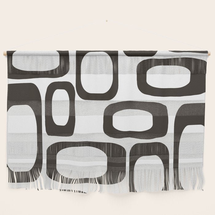 Mid Century Modern Shapes Black And White #society6 #buyart Wall Hanging Gallery Image 1
