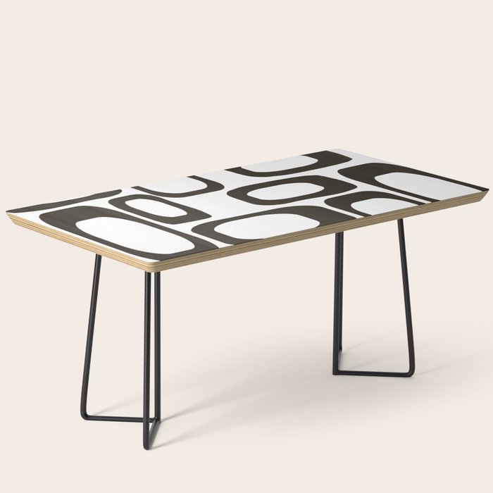 Mid Century Modern Shapes Black And White #society6 #buyart Coffee Table Gallery Image 1