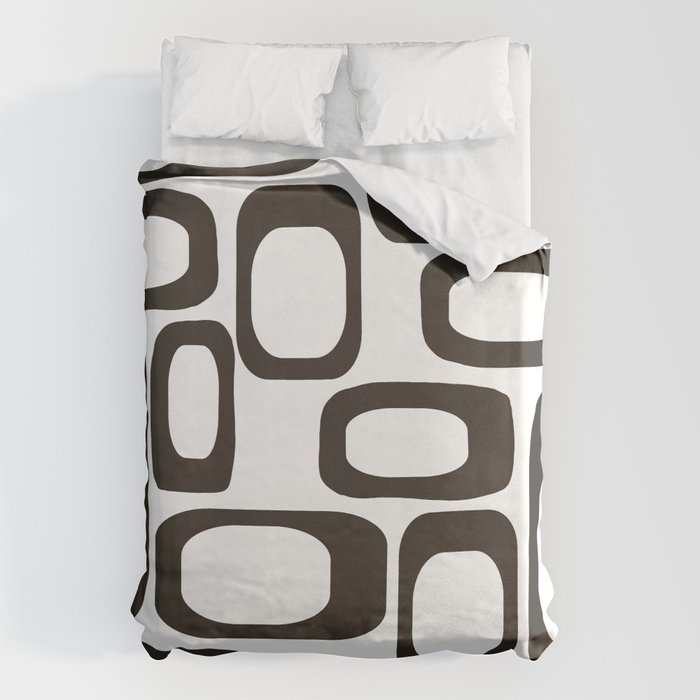 Mid Century Modern Shapes Black And White #society6 #buyart Duvet Cover Gallery Image 6