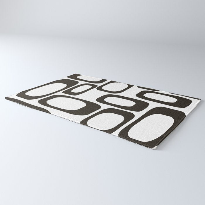 Mid Century Modern Shapes Black And White #society6 #buyart Rug Gallery Image 3