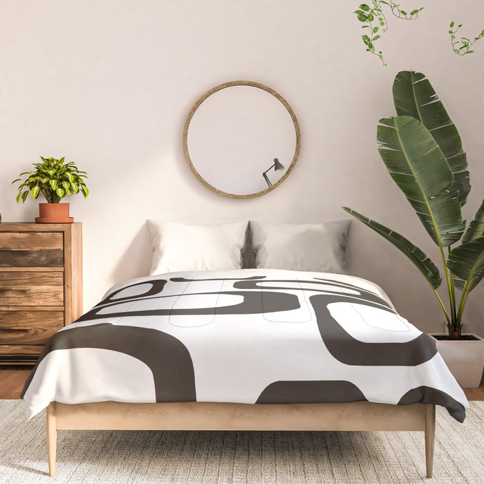 Mid Century Modern Shapes Black And White #society6 #buyart Comforter Gallery Image 3
