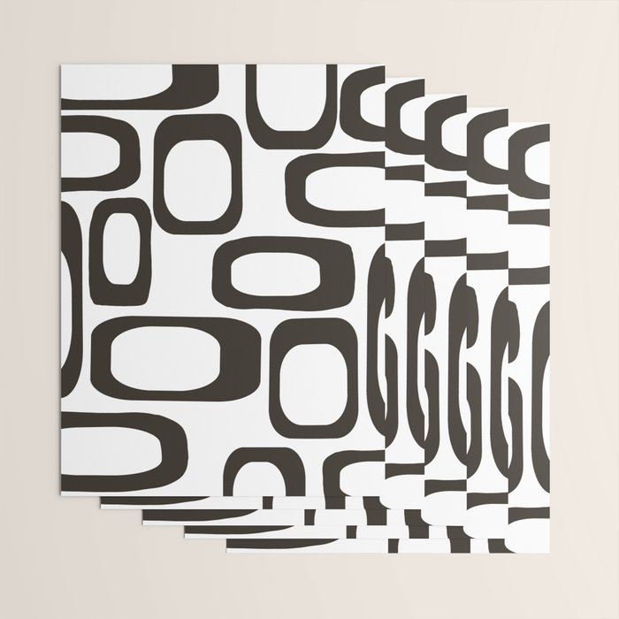 Mid Century Modern Shapes Black And White #society6 #buyart Wrapping Paper Gallery Image 3