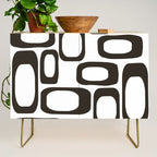 Mid Century Modern Shapes Black And White #society6 #buyart Credenza Gallery Image 1