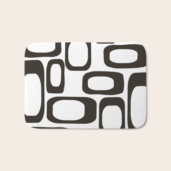 Mid Century Modern Shapes Black And White #society6 #buyart Bath Mat Gallery Image 1