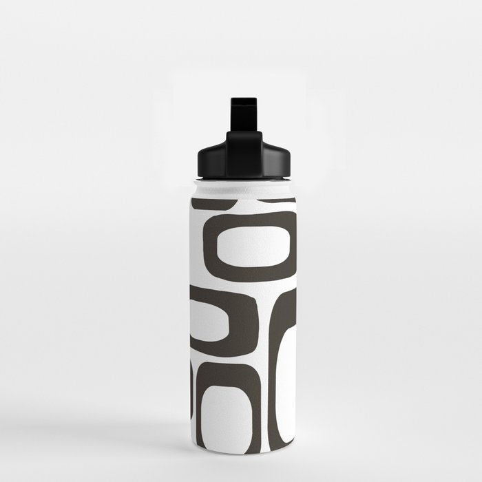 Mid Century Modern Shapes Black And White #society6 #buyart Water Bottle Gallery Image 2