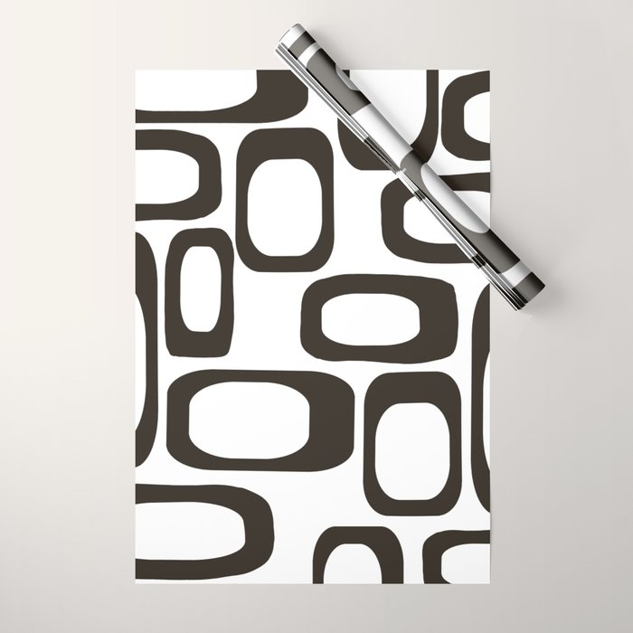 Mid Century Modern Shapes Black And White #society6 #buyart Wrapping Paper Gallery Image 1