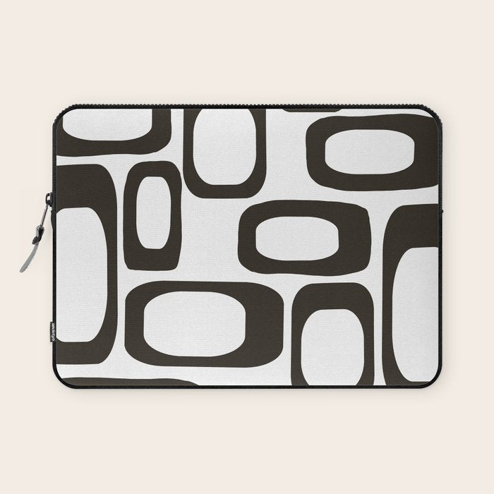 Mid Century Modern Shapes Black And White #society6 #buyart Laptop Sleeve Gallery Image 1