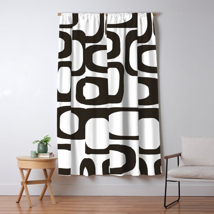 Mid Century Modern Shapes Black And White #society6 #buyart Window Curtain Gallery Image 1
