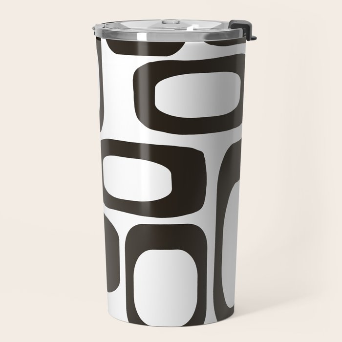 Mid Century Modern Shapes Black And White #society6 #buyart Travel Mug Gallery Image 2