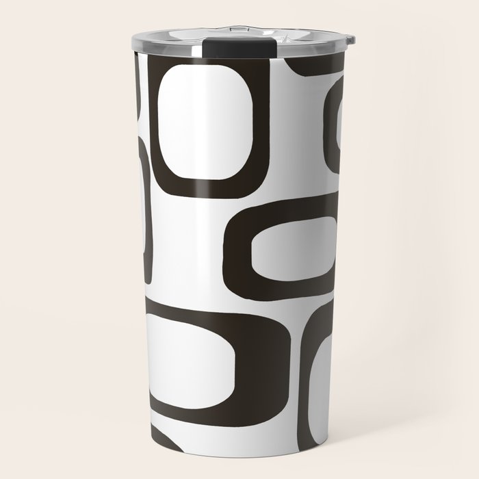 Mid Century Modern Shapes Black And White #society6 #buyart Travel Mug Gallery Image 1