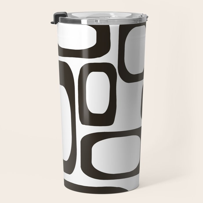 Mid Century Modern Shapes Black And White #society6 #buyart Travel Mug Gallery Image 3