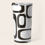 Mid Century Modern Shapes Black And White #society6 #buyart Travel Mug Gallery Image 3
