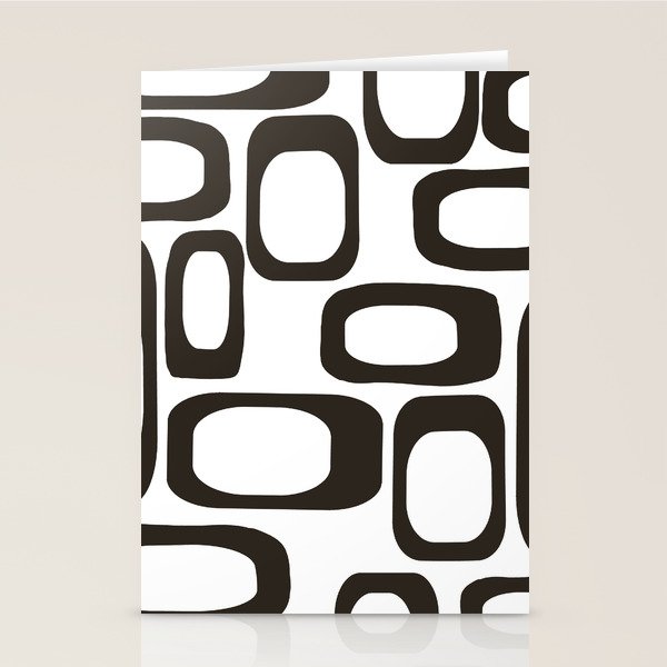 Mid Century Modern Shapes Black And White #society6 #buyart Stationery Card Gallery Image 2
