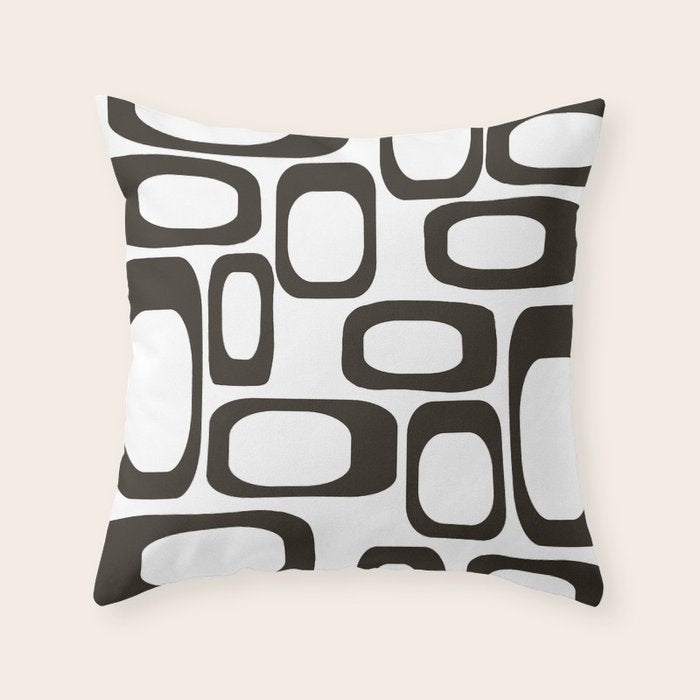 Mid Century Modern Shapes Black And White #society6 #buyart Throw Pillow Gallery Image 6