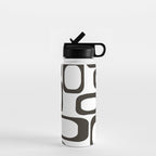 Mid Century Modern Shapes Black And White #society6 #buyart Water Bottle Gallery Image 1
