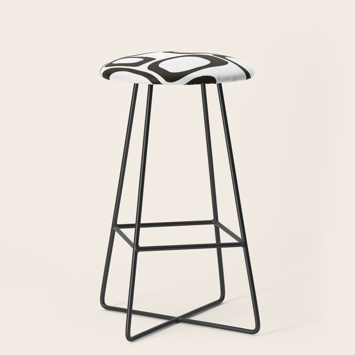 Mid Century Modern Shapes Black And White #society6 #buyart Stool Gallery Image 1