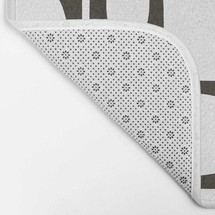 Mid Century Modern Shapes Black And White #society6 #buyart Bath Mat Gallery Image 2