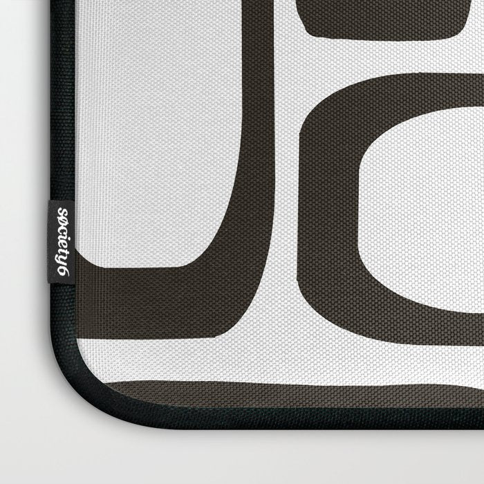 Mid Century Modern Shapes Black And White #society6 #buyart Laptop Sleeve Gallery Image 3