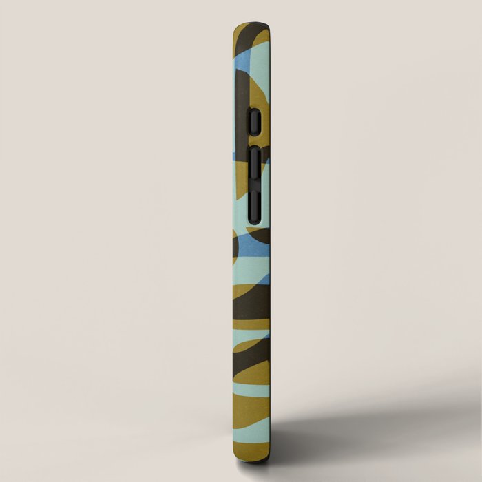 Simple Hand-cut Pattern #5 / Blue & Brown iPhone Case Gallery Image 2