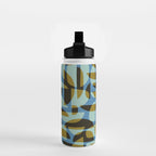 Simple Hand-cut Pattern #5 / Blue & Brown Water Bottle Gallery Image 2