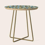 Simple Hand-cut Pattern #5 / Blue & Brown Side Table Gallery Image 1