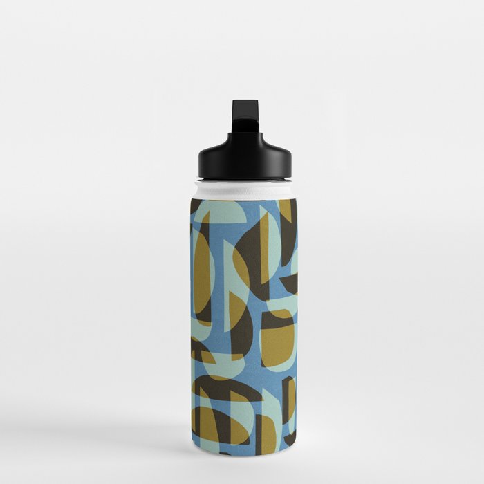 Simple Hand-cut Pattern #5 / Blue & Brown Water Bottle Gallery Image 3