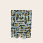 Simple Hand-cut Pattern #5 / Blue & Brown Wall Hanging Gallery Image 1