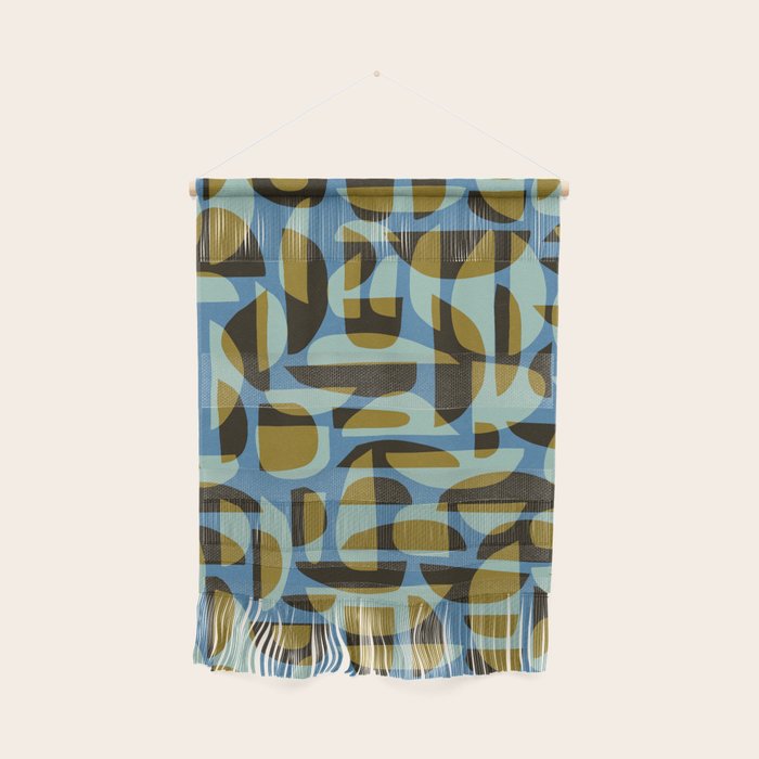 Simple Hand-cut Pattern #5 / Blue & Brown Wall Hanging Gallery Image 1