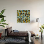 Simple Hand-cut Pattern #5 / Blue & Brown Wood Wall Art Gallery Image 2