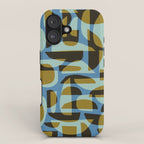 Simple Hand-cut Pattern #5 / Blue & Brown iPhone Case Gallery Image 1