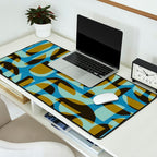 Simple Hand-cut Pattern #5 / Blue & Brown Desk Mat Gallery Image 2