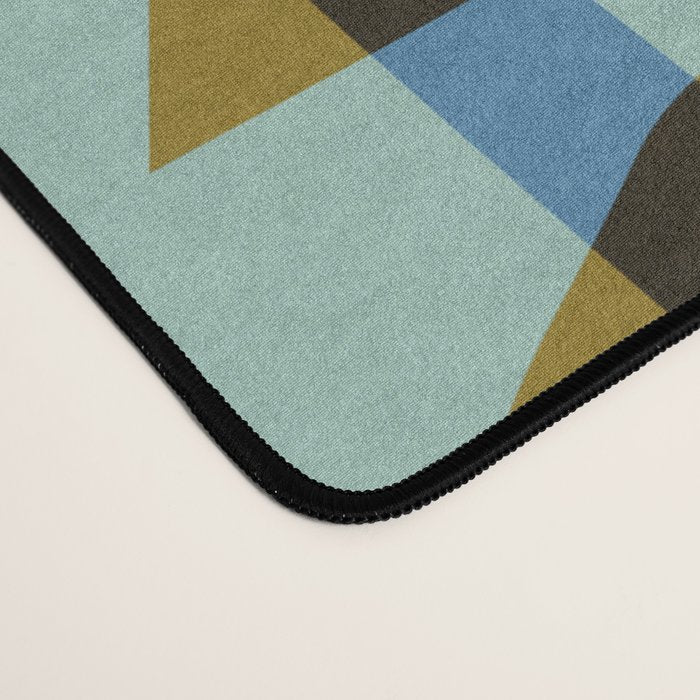 Simple Hand-cut Pattern #5 / Blue & Brown Desk Mat Gallery Image 4