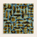 Simple Hand-cut Pattern #5 / Blue & Brown Wood Wall Art Gallery Image 1