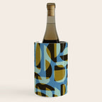 Simple Hand-cut Pattern #5 / Blue & Brown Wine Chiller Gallery Image 2