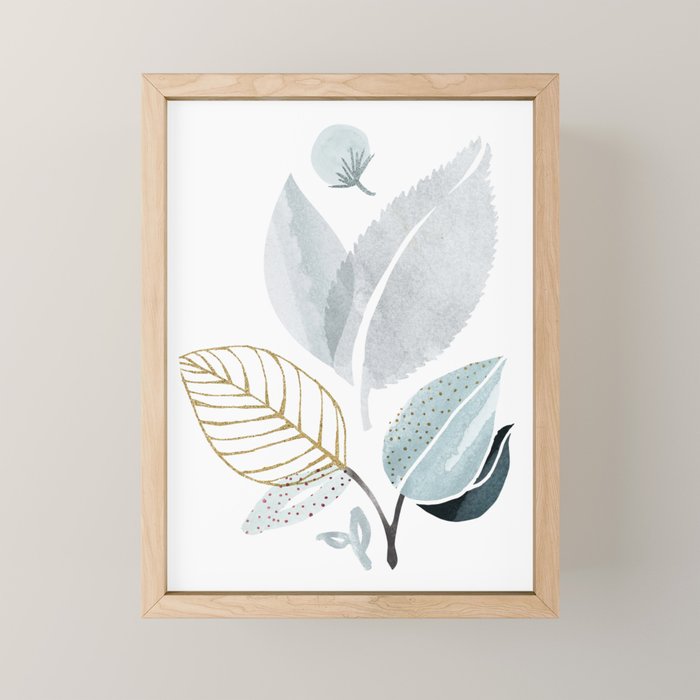 Abstract Botanical Herbs Watercolor Mini Art Print Gallery Image 1
