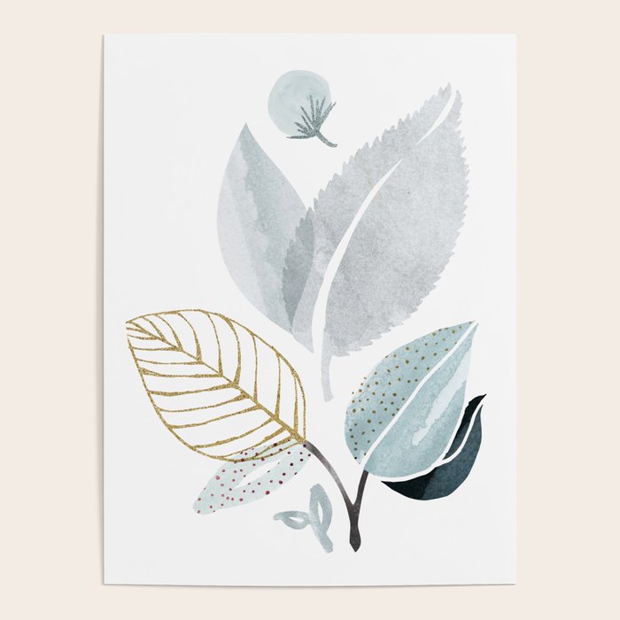 Abstract Botanical Herbs Watercolor Poster Gallery Image 1