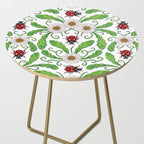 Ladybugs & Daisies - Cute Floral Bug Pattern with Ladybirds Side Table Gallery Image 2