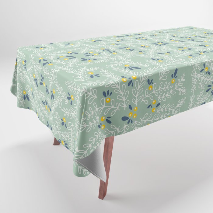 Wonderful holiday joy twigs mint Tablecloth Gallery Image 1