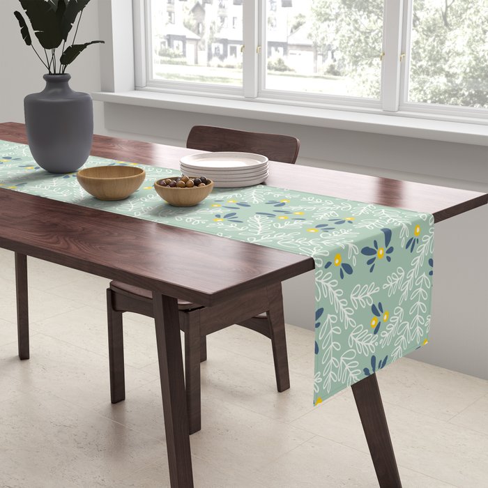 Wonderful holiday joy twigs mint Table Runner Gallery Image 2