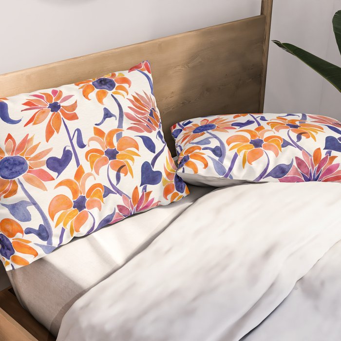Sunflowers - Sunset Palette Pillow Sham Gallery Image 2