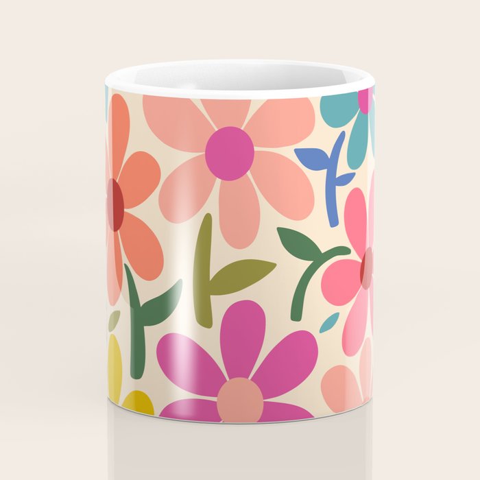 Botanical Garden -Colorful Daisy Bloom Coffee Mug Gallery Image 4