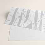 Woodcut Birches Grey Wrapping Paper Gallery Image 2