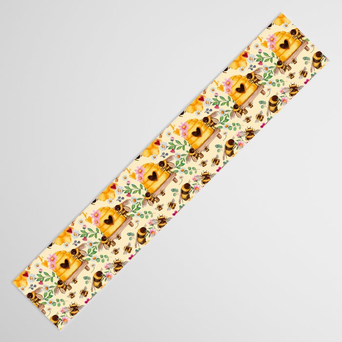 Bees with Flowers and Honey Table Runner Gallery Image 3
