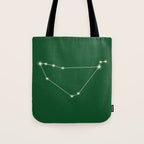 Capricorn Zodiac Star Constellation Line Art Green Tote Bag Gallery Image 1