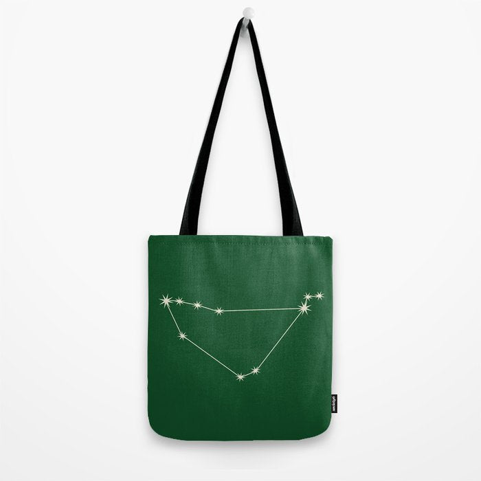 Capricorn Zodiac Star Constellation Line Art Green Tote Bag Gallery Image 2