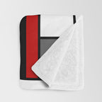 Mid Century Modern Color Blocks in Red, Gray, Black and White Throw Blanket Gallery Image 3
