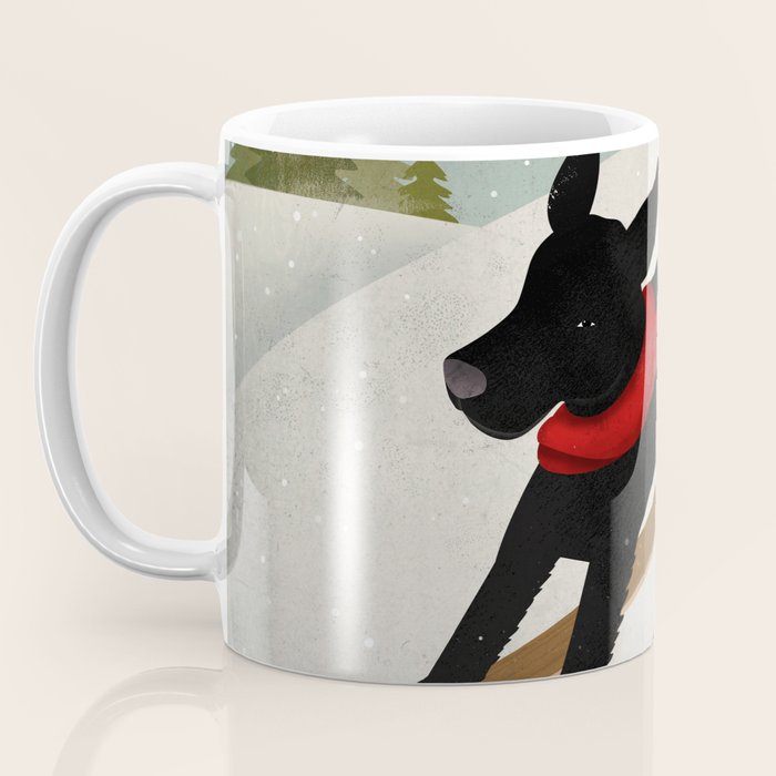 Black Dog Labrador Ski Mountain Coffee Mug Gallery Image 3