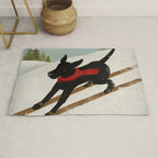 Black Dog Labrador Ski Mountain Rug Gallery Image 1