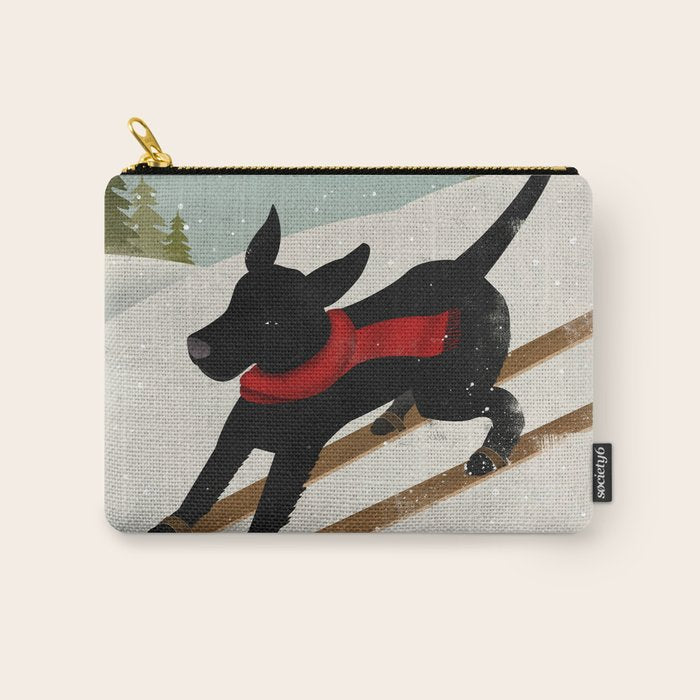 Black Dog Labrador Ski Mountain Carry All Pouch Gallery Image 1